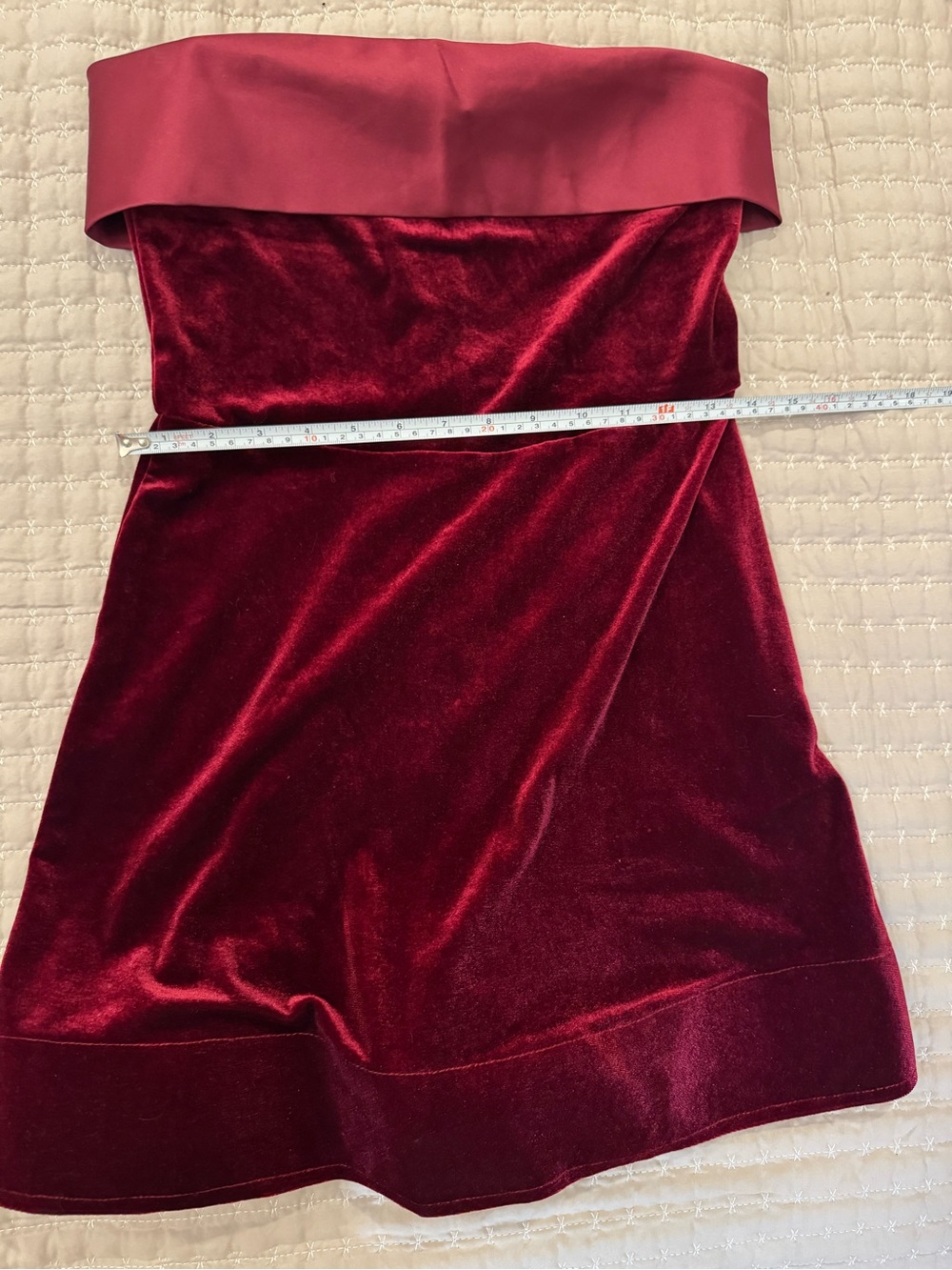 Strapless Velvet Mini Dress in Deep Wine